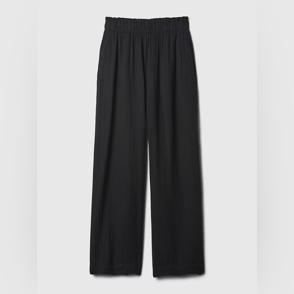 NWT! GAP Black Mid Rise Crinkle Gauze Wide-Leg Pants - Multiple Sizes 🩷 - Picture 7 of 9